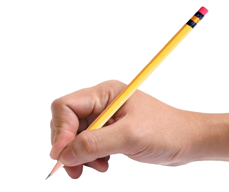 hand holding a pencil