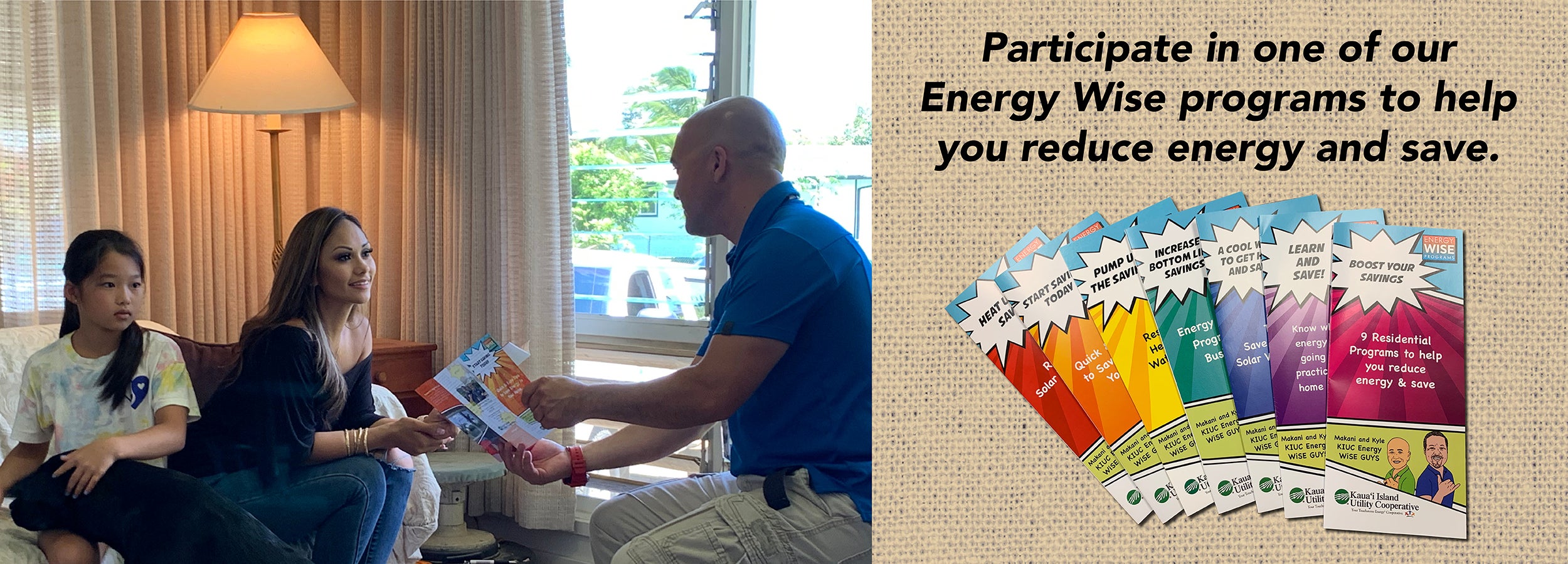 family being taught about energy wise programs