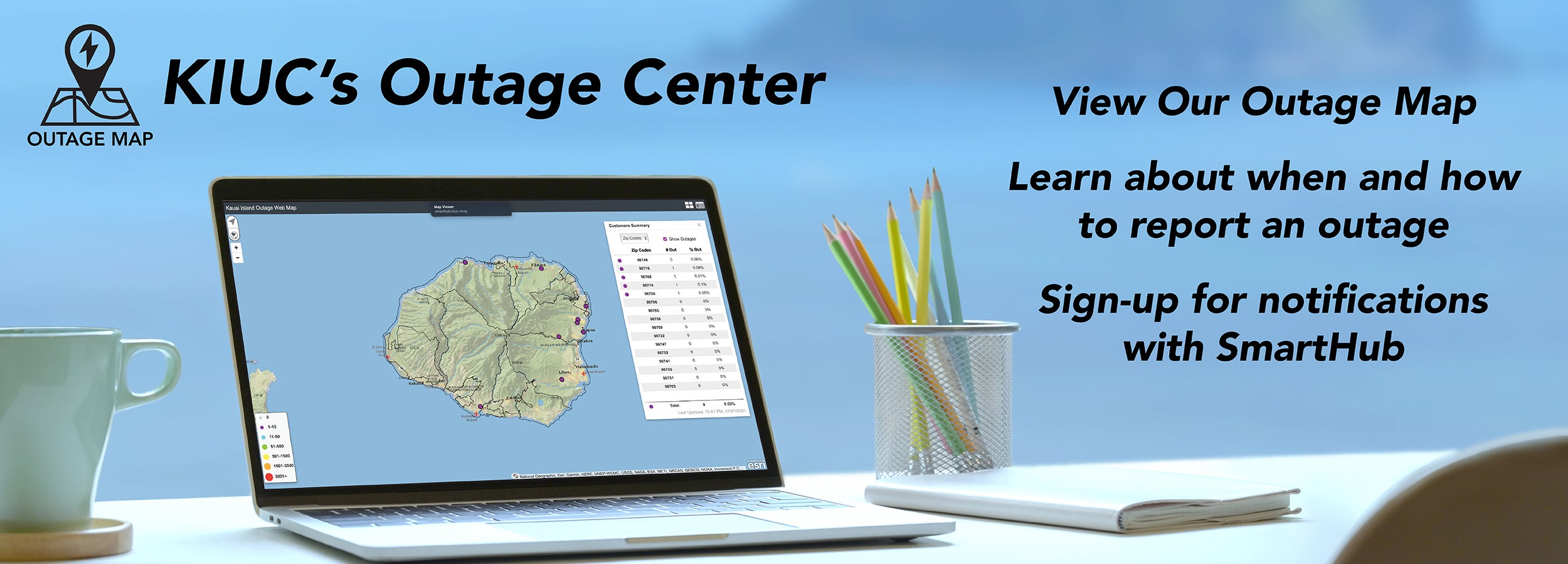 outage map on laptop